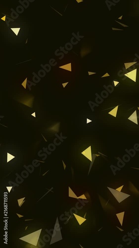 Glowing gold confetti animation scatters shimmering shards across dark Elegant celebration particles fill this gold confetti animation Festive luxury motion drifts through the gold confetti animation