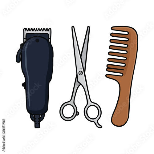 Hairdressing Tools Elements Set
