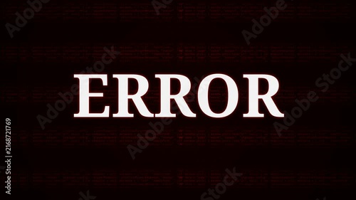 Error Glitch Text Animation Dark Digital Background