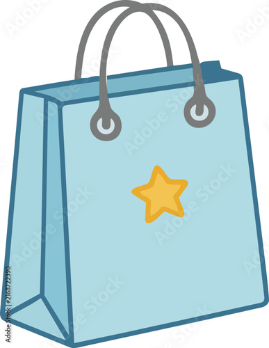 Blue Star Shopping Bag Clipart