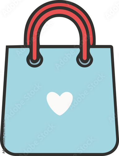 Heart Shopping Bag Clip Art
