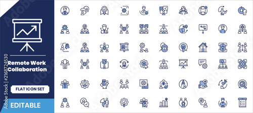 Collection of minimalist business icons and symbols for presentations and digital design