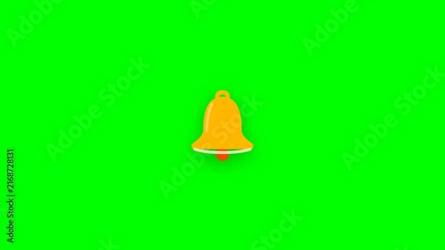 White Sound Wave Ringing Bell Icon Green Screen Background