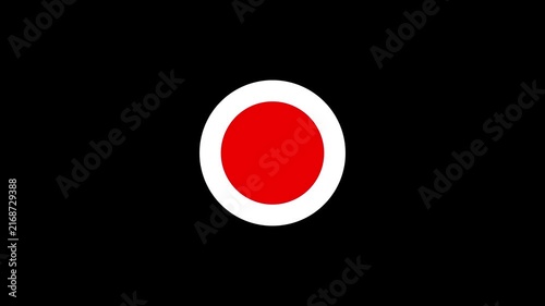 Red glowing circle pulsing on black background for motion graphics and visual effects