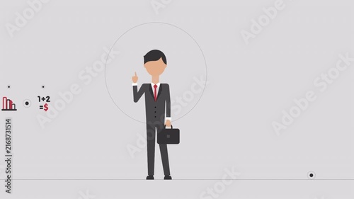 Corporate Professional Character Explainer Video Animation Featuring Financial Icons and Wealth Concepts.