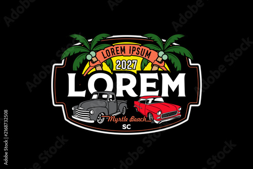 Classic car automotive Badges vector template