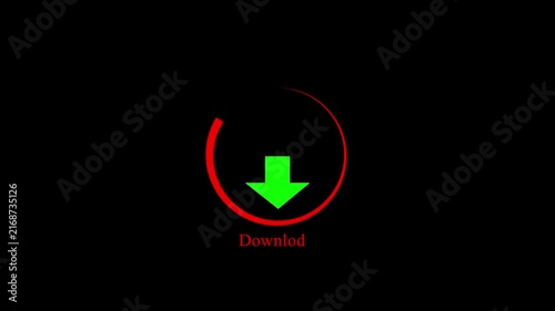 Digital downloading animation progress bar seamless loop futuristic motion graphics. Loading circle ,bar with downloading icon in black background 4k video..