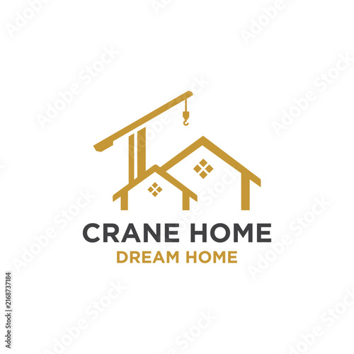 Crane Home Logo Vector Minimalist