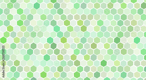 Green hexagon pattern PNG. Geometric honeycomb grid, mosaic shapes. Modern digital tech design, abstract nature style. For web background, branding, wallpaper. Seamless tile.