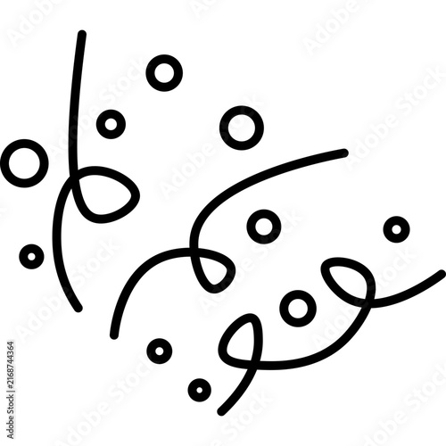 Hand drawn party streamers with confetti