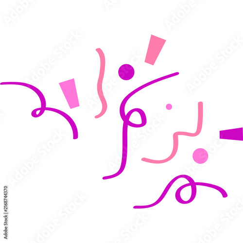 Pink party streamers and confetti