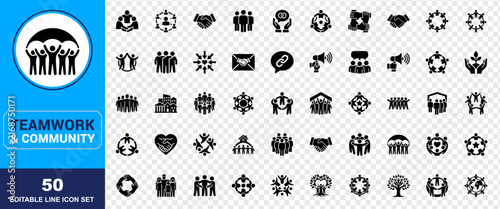 A comprehensive collection of fifty unique black and white abstract vector icons representing various geometric shapes and creative symbols for modern graphic design projects