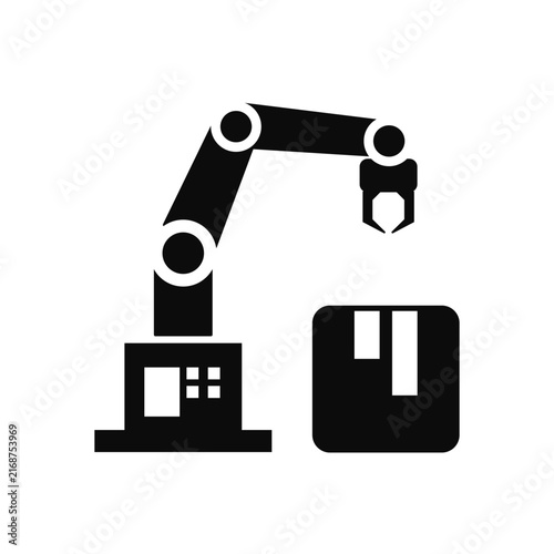 Robotic manufacturing automation industry icon sign design vector
