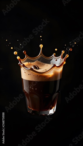 Splash Coffee Crema Burst Portrait Concept Illustration