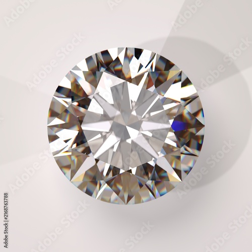 Obraz na płótnie Luxury brilliant round cut diamond on white background