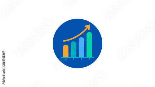 Financial growth chart with rising arrow icon.