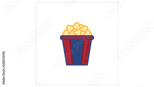 Flat design popcorn container illustration.