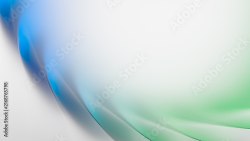 Abstract Soft Blue Green Gradient Background, Smooth Glass Wave Curves, Modern Minimalist 3D Render Design, Clean Corporate Copy Space, Light Fluid Shapes with Airy Transparent Layers