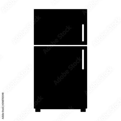 Modern black double-door refrigerator stands upright against a neutral background for home or commercial kitchen use.