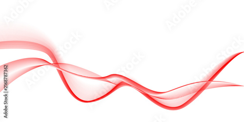 Abstract smooth color wave vector. Curve flow red motion illustration.