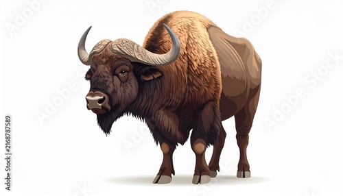 Majestic Gaur Illustration - A Detailed Depiction of the Indian Bison.