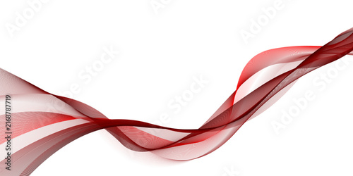 Abstract smooth color wave vector. Curve flow red motion illustration.