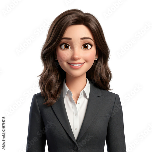 3d rendered portrait of a professional woman in a business suit isolated on transparent background