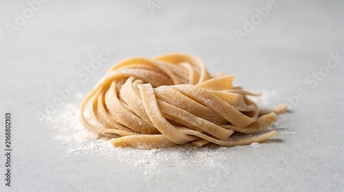 Fresh Handmade Pasta with Delicate Flour Texture