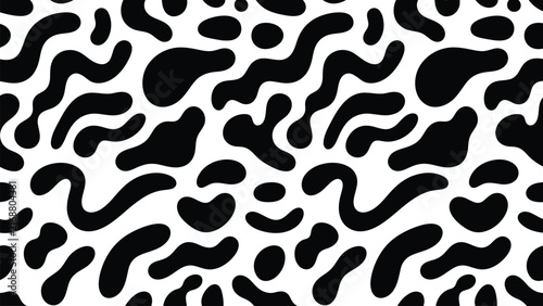Abstract Pattern Black And White Organic Art Background