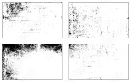 Rough stone and cracked concrete wall texture effects bundle.Grungy wall scratch and halftone dot overlay patterns