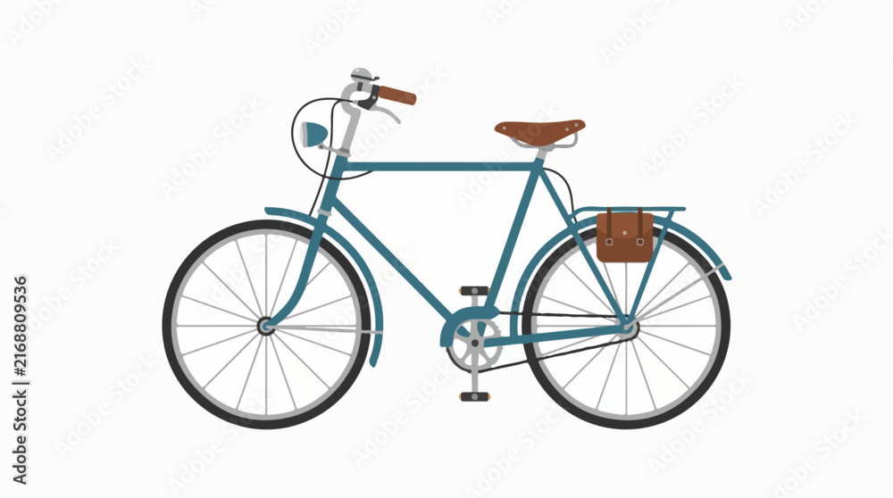 Naklejka premium vector old cycle, flat design, simple, minimalist, plain white background