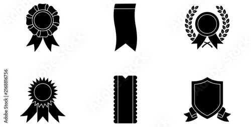 Recognition Ribbon Vector Set with Elegant Award Badge Design