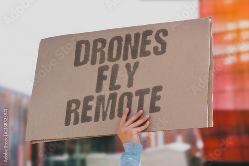 Fotografie "Drones fly remote" Operators control aircraft from distant locations