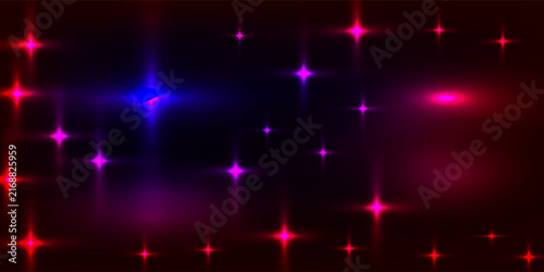 Glowing Neon Starry Night Sky Abstract Background with Pink and Blue Lights