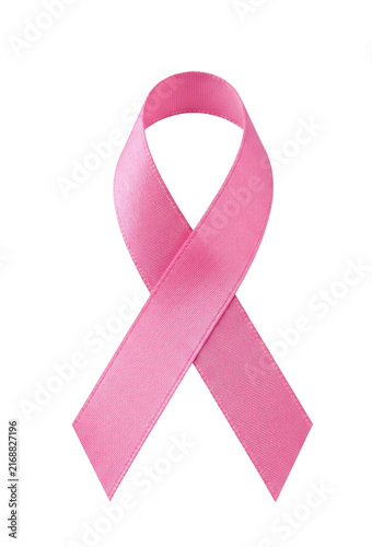 Fotografie Pink ribbon symbol for breast cancer awareness isolated on transparent backgroun