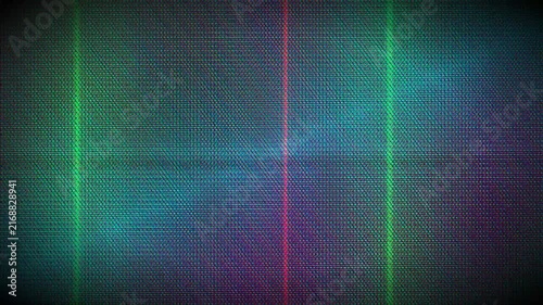 Abstract digital glitch art background with colorful pixelated lines and distorted screen noise