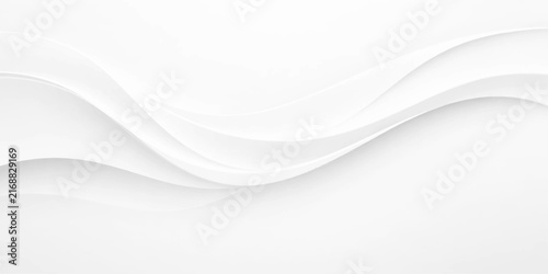 Minimalist white wave background with smooth layered 3d curves, soft shadows and elegant light gray flowing shapes, creating a clean modern paper texture backdrop.