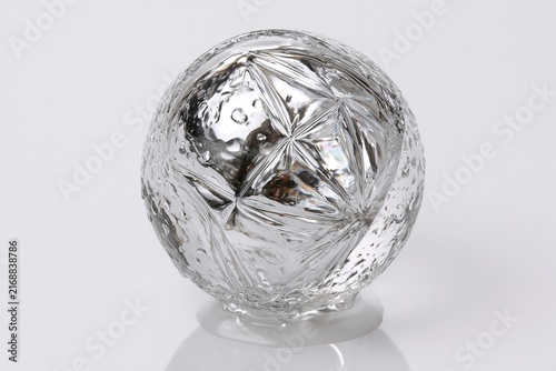 Silver Sphere with Starburst Cut Design