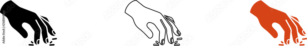 Obraz premium Simple hand clawing or grabbing with different colors