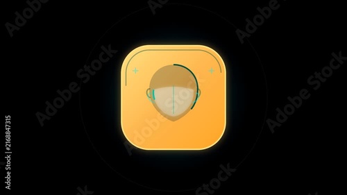 Wear Mask Advisory Trim Path Pulse Badge Warning Sign 4K Animation | Seamless Loop