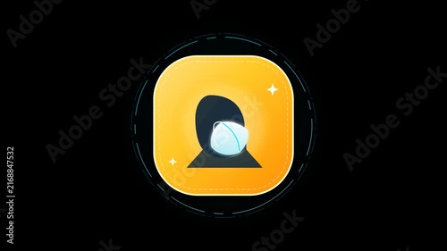 Mask Advisory Warm Circle Pulse Warning Sign 4K Animation | Seamless Loop