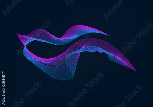 Abstract Purple and Blue Gradient Swirling Lines Background