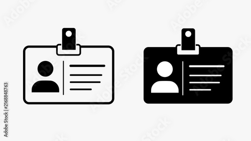 Принти на полотні ID card badge icon set