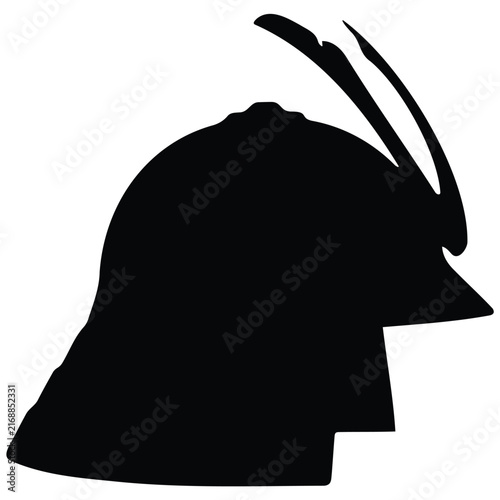 Foto Conquistador helmet vector silhouette illustration featuring historical knight headgear art