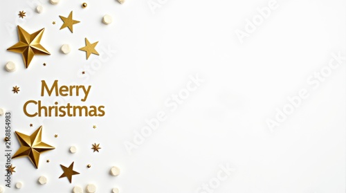 Decorative Christmas background with golden stars and festive message  