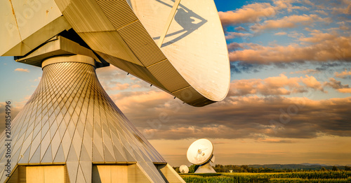 Fotografie Radio telescope of a satellite earth station