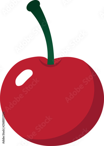 A juicy red cherry in a simple illustration