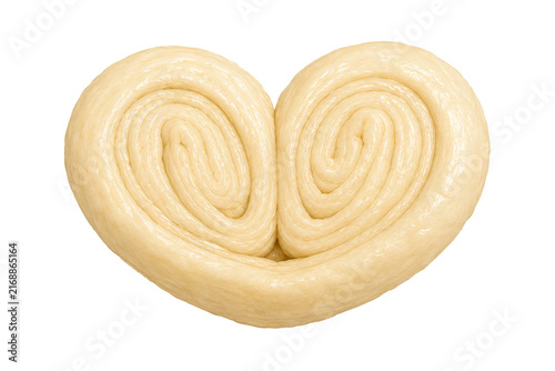 Unbaked Palmier Pastry Dough Watercolor Clipart on White Background
