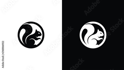 Abstract and Modern Squirrel Logo Design, Powerful Geometric Animal Emblem Insignia for Corporate Branding
