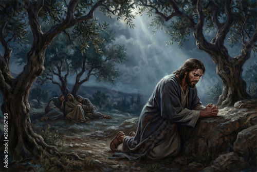 Jesus praying in Gethsemane